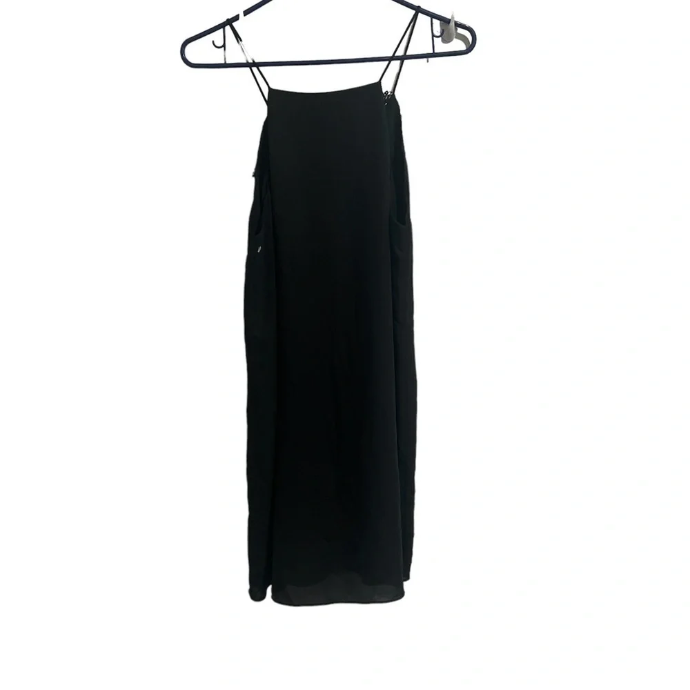 Black criss cross lace slip dress, medium - Picture 4 of 8